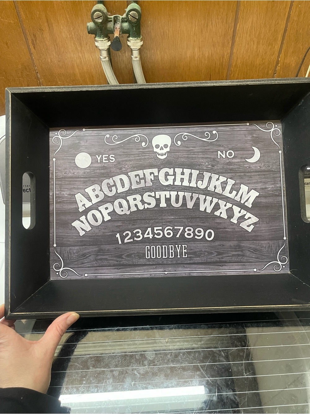 Black Ouija Game Board Decorative Serving Tray -